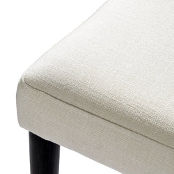 Vera Counter Stool in Black Finish with White Fabric Upholstery in Stools by Maven Lane