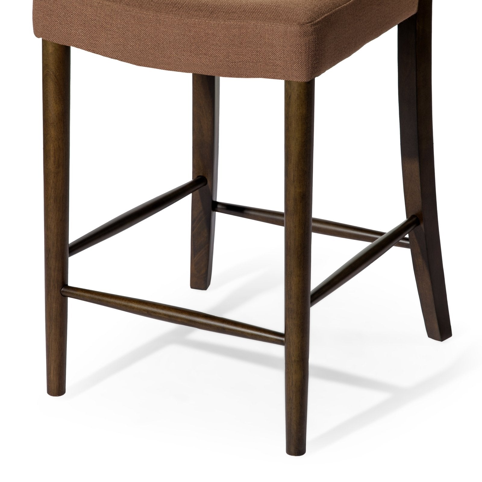 Vera Counter Stool In Aged Brown With Clay Brown Upholstery in Stools by Maven Lane