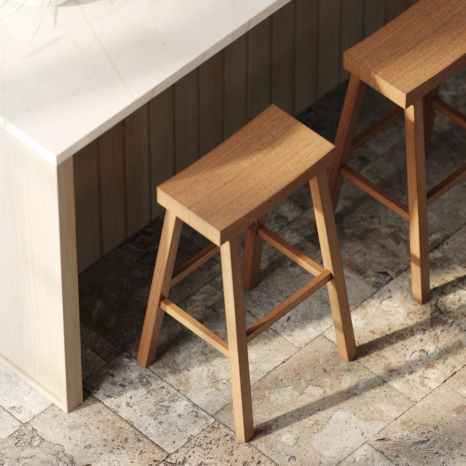 Vincent Bar Stool in Antiqued Natural Finish in Stools by Maven Lane