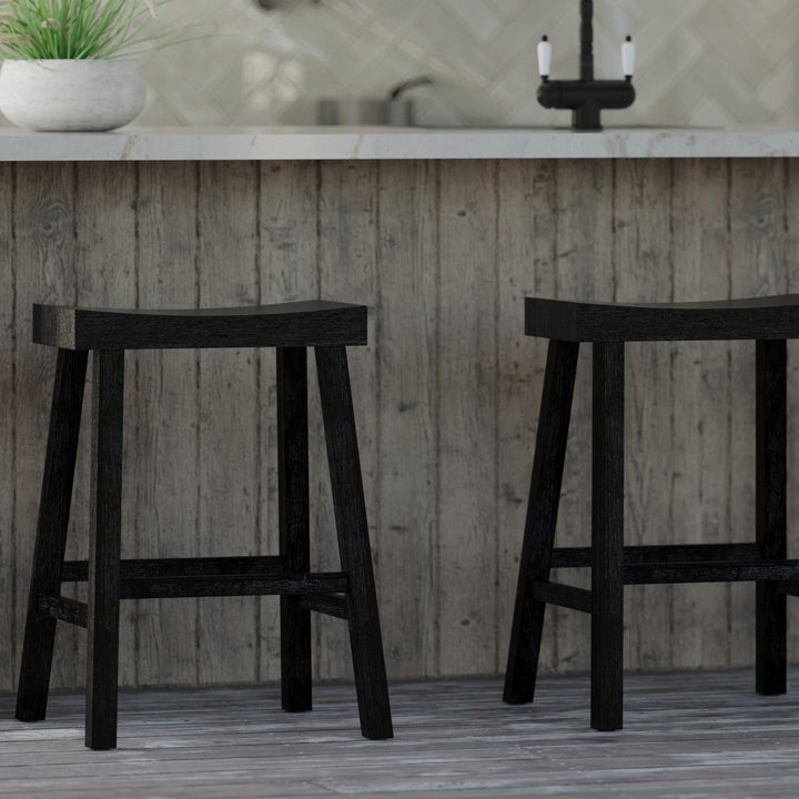 Vincent Counter Stool in Antiqued Black Finish in Stools by Maven Lane