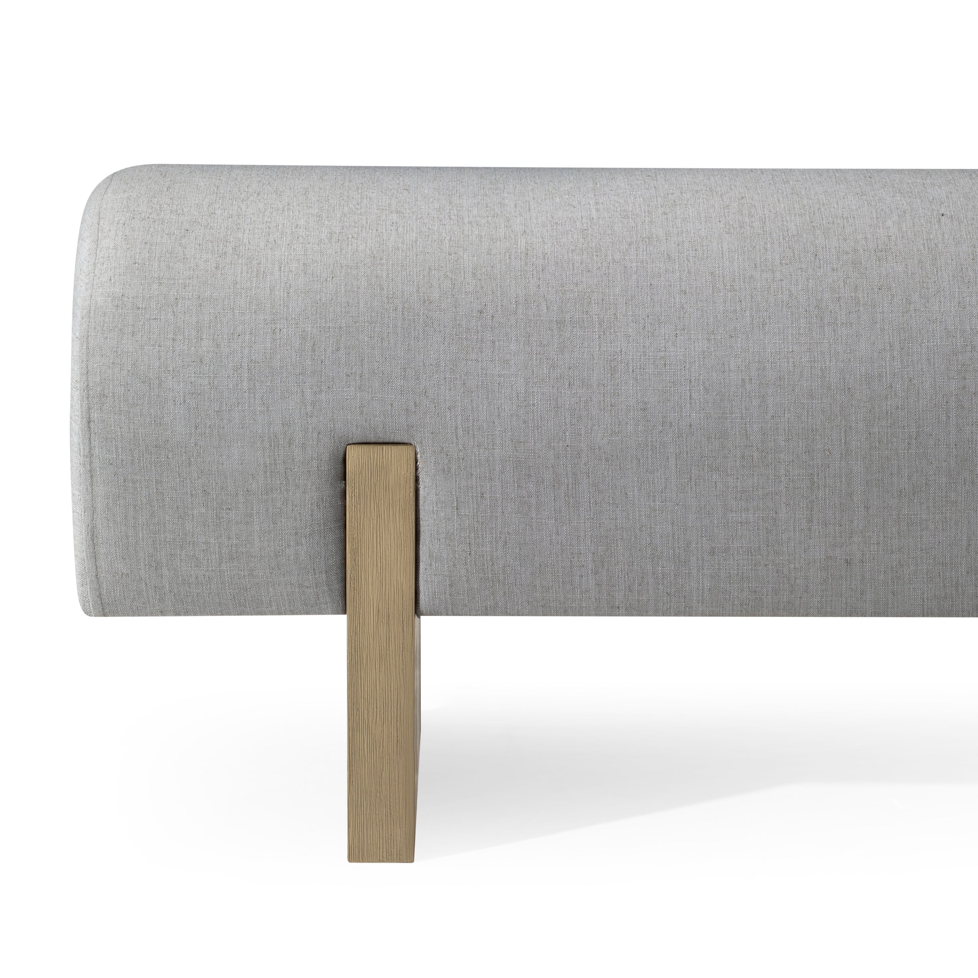 Juno Contemporary Upholstered Wooden Bench in Refined Grey Finish in Ottomans & Benches by Maven Lane
