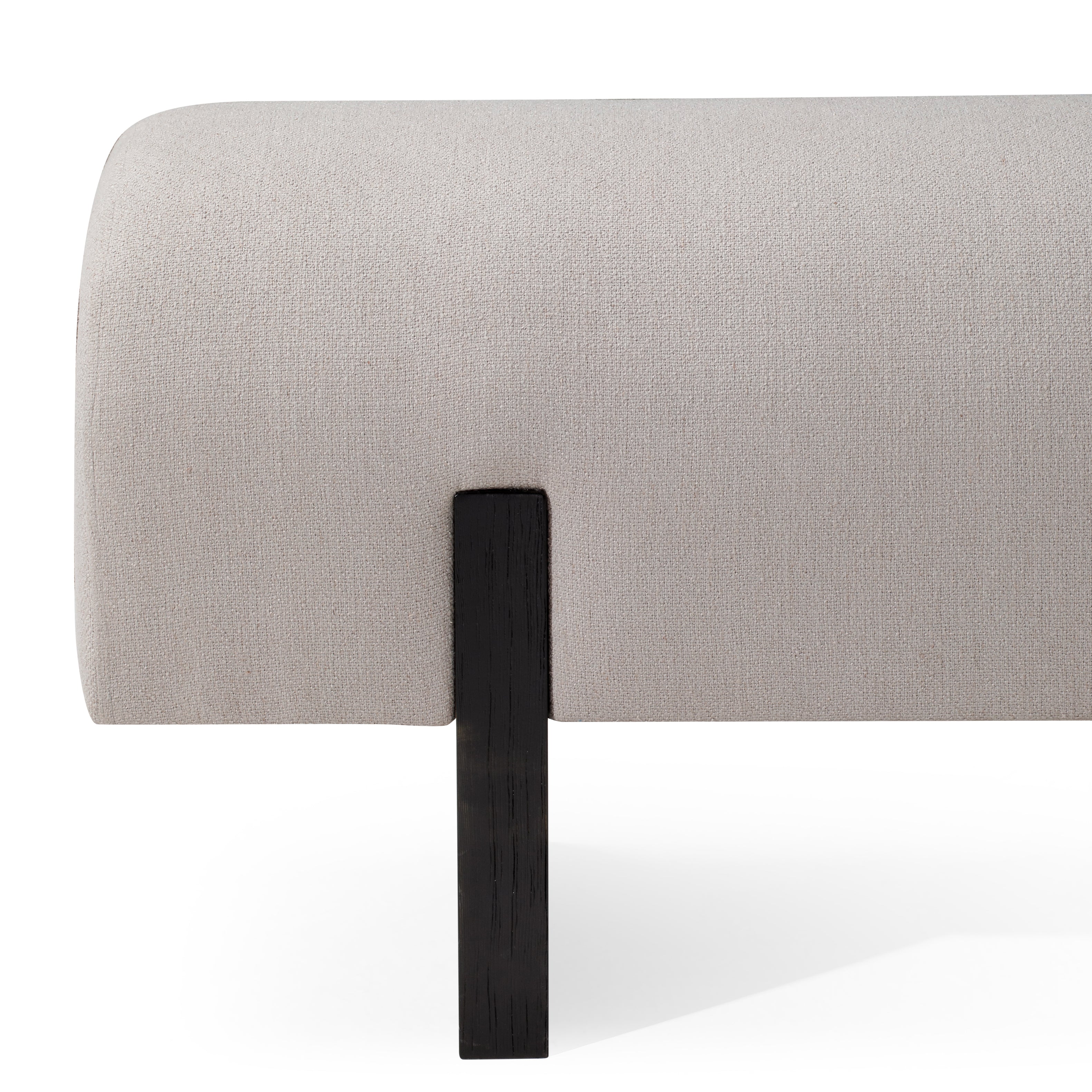Juno Contemporary Upholstered Wooden Bench in Refined Black Finish in Ottomans & Benches by Maven Lane