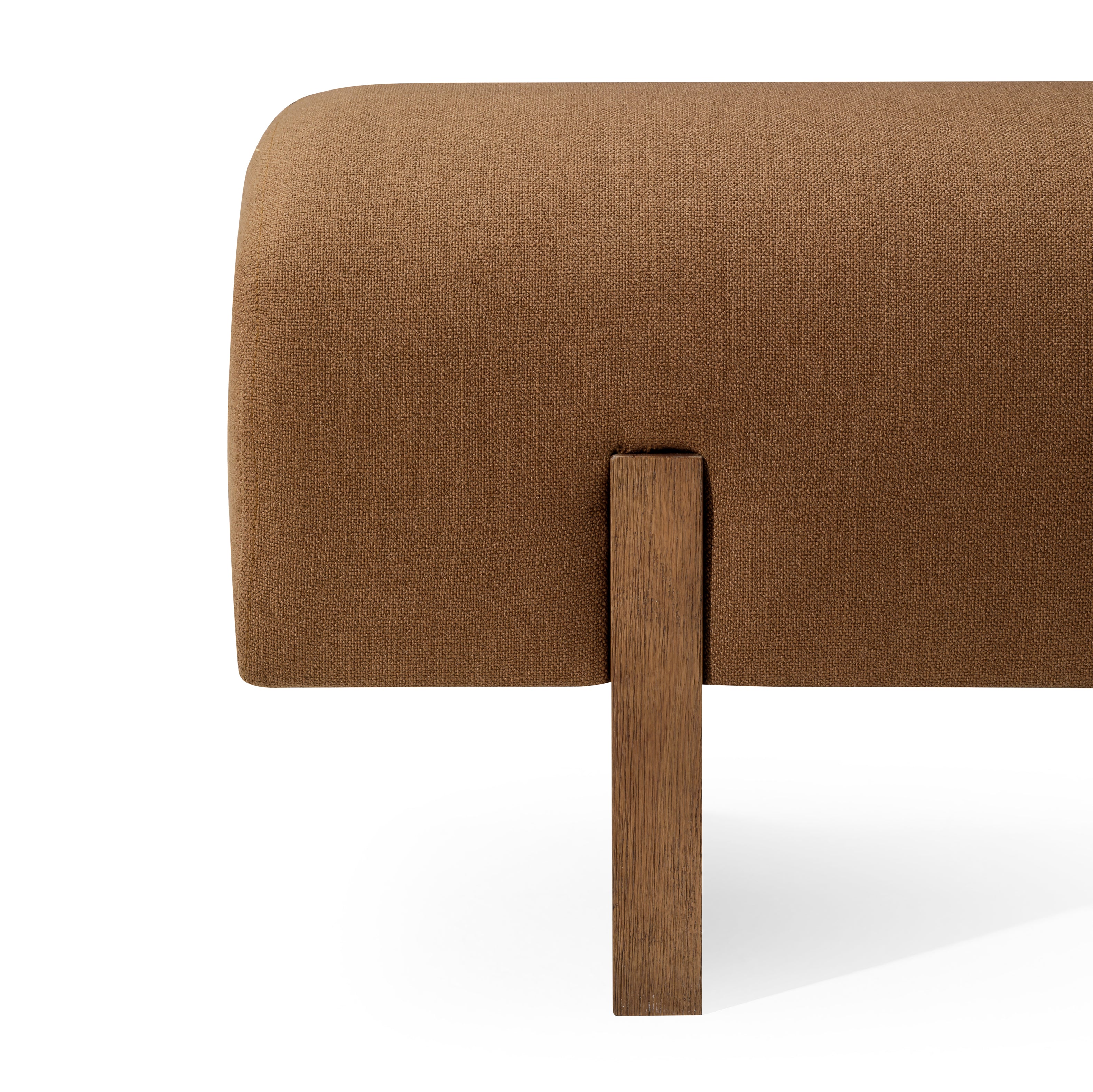 Juno Contemporary Upholstered Wooden Bench in Refined Brown Finish in Bench by Maven Lane