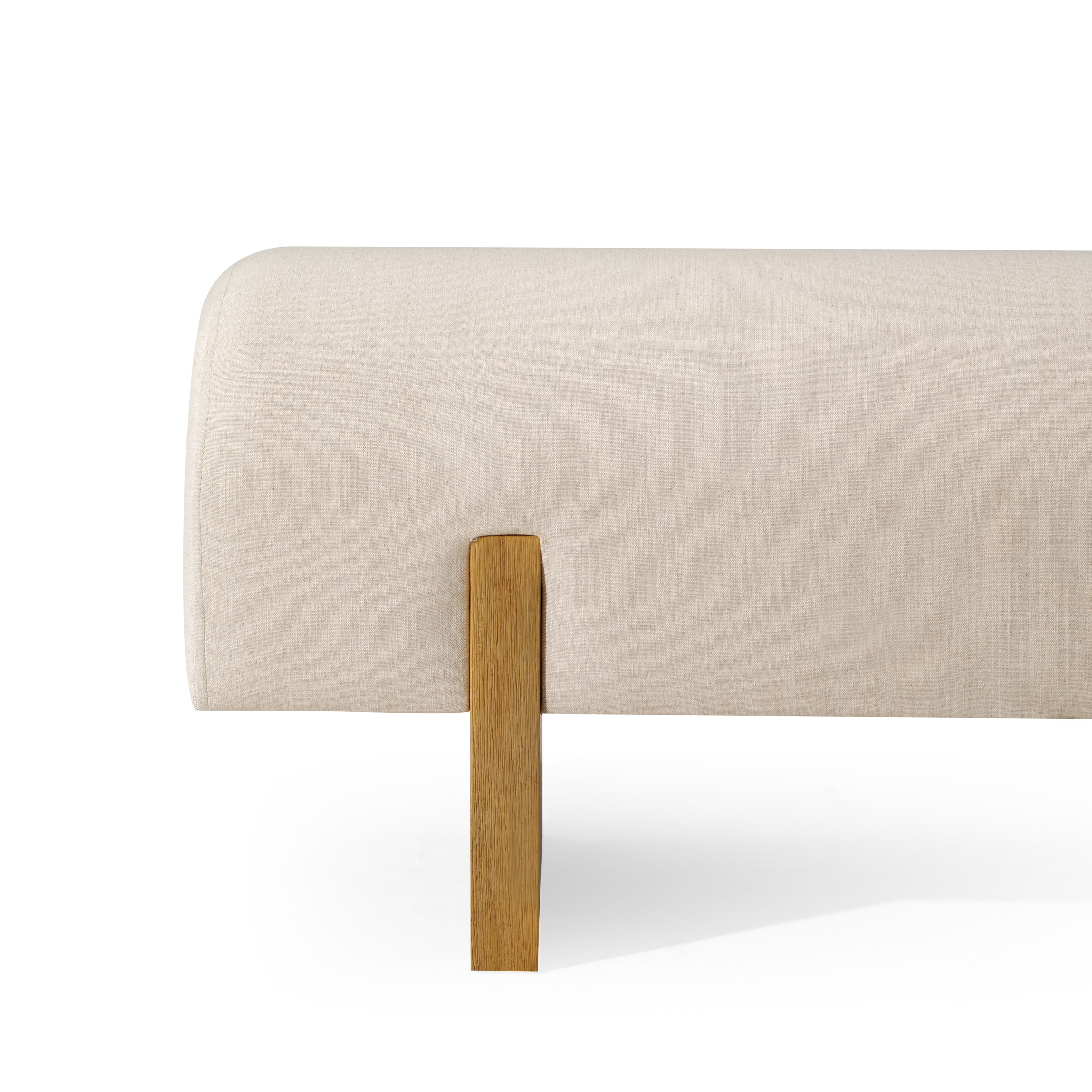 Juno Contemporary Upholstered Wooden Bench in Refined Natural Finish in Ottomans & Benches by Maven Lane