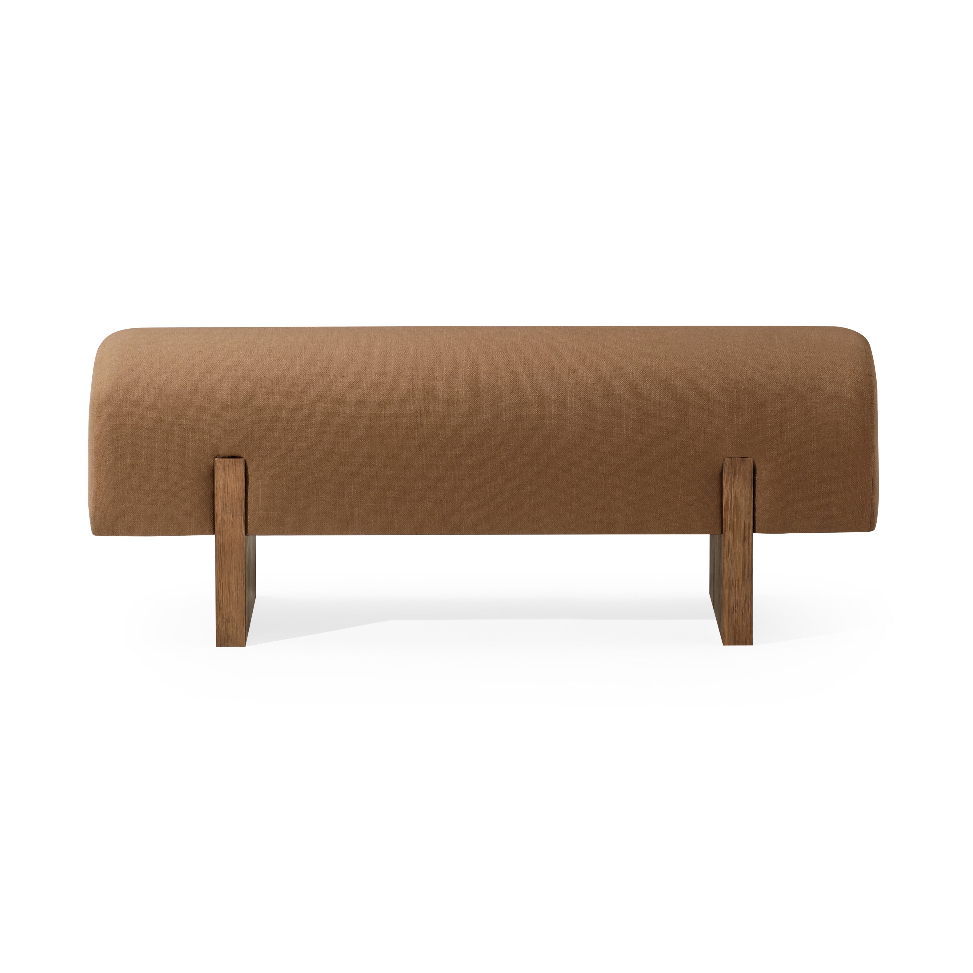 Juno Contemporary Upholstered Wooden Bench in Refined Brown Finish in Ottomans & Benches by Maven Lane