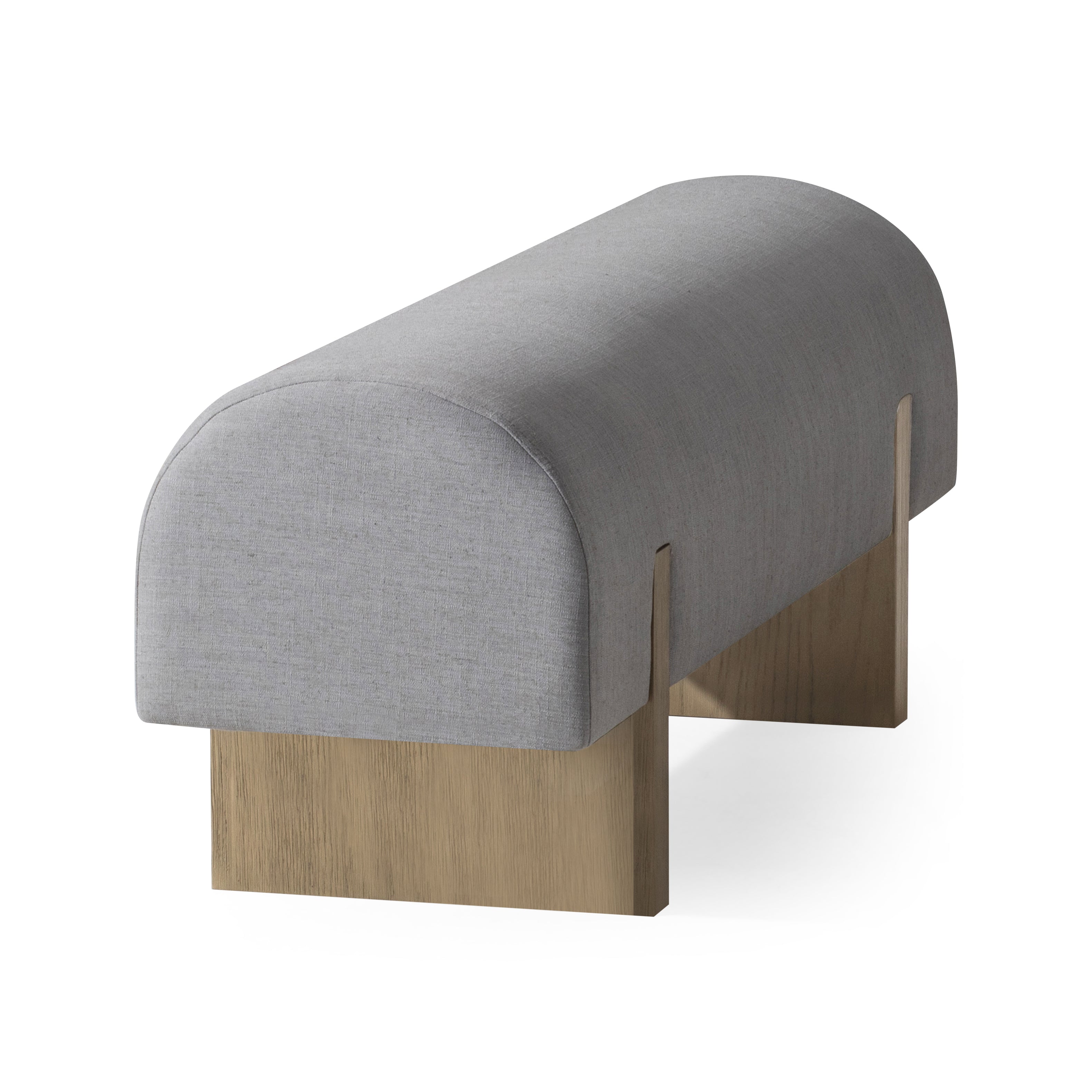 Juno Contemporary Upholstered Wooden Bench in Refined Grey Finish in Ottomans & Benches by VMI