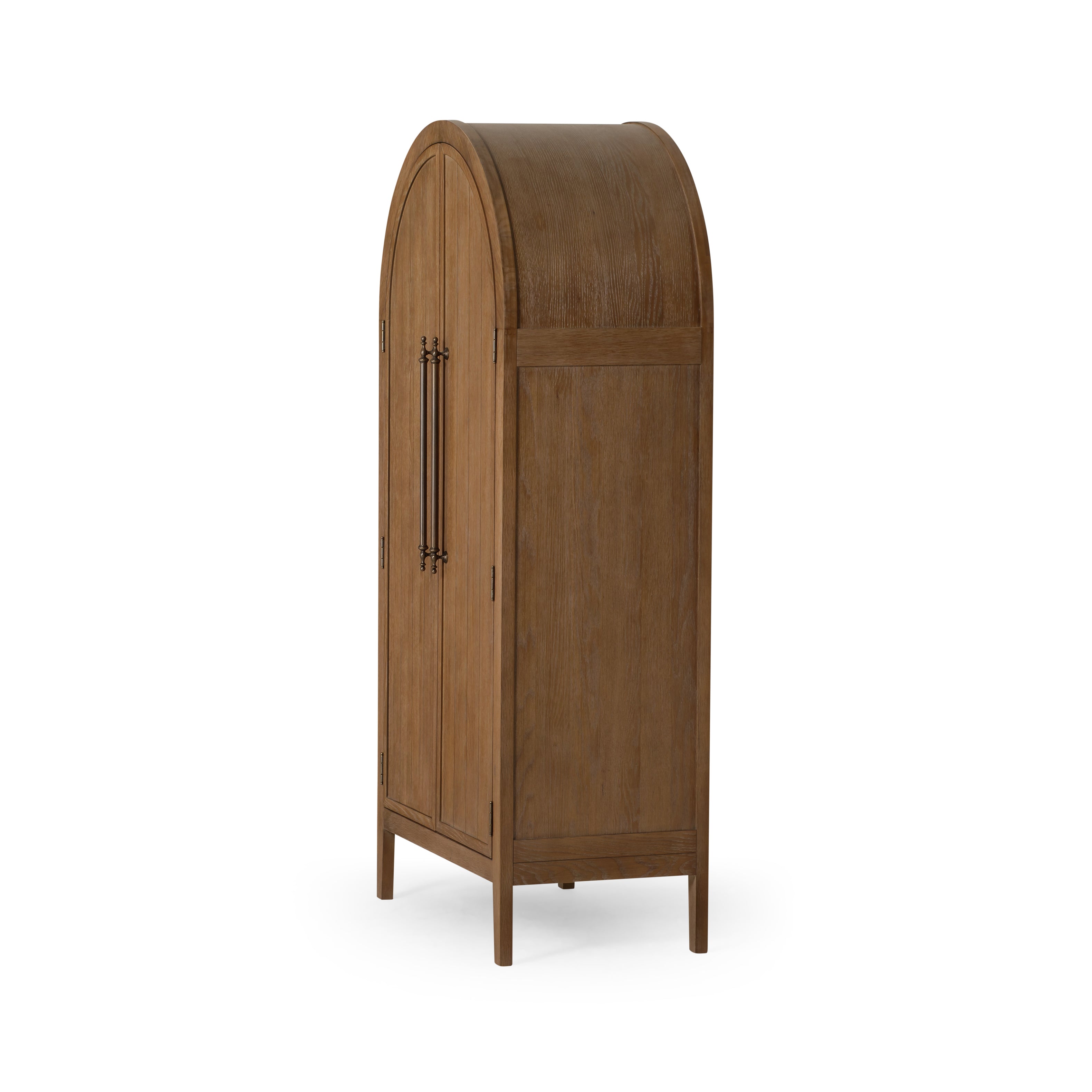 Selene Classical Wooden Cabinet in Antiqued Natural Finish in Cabinets by Maven Lane