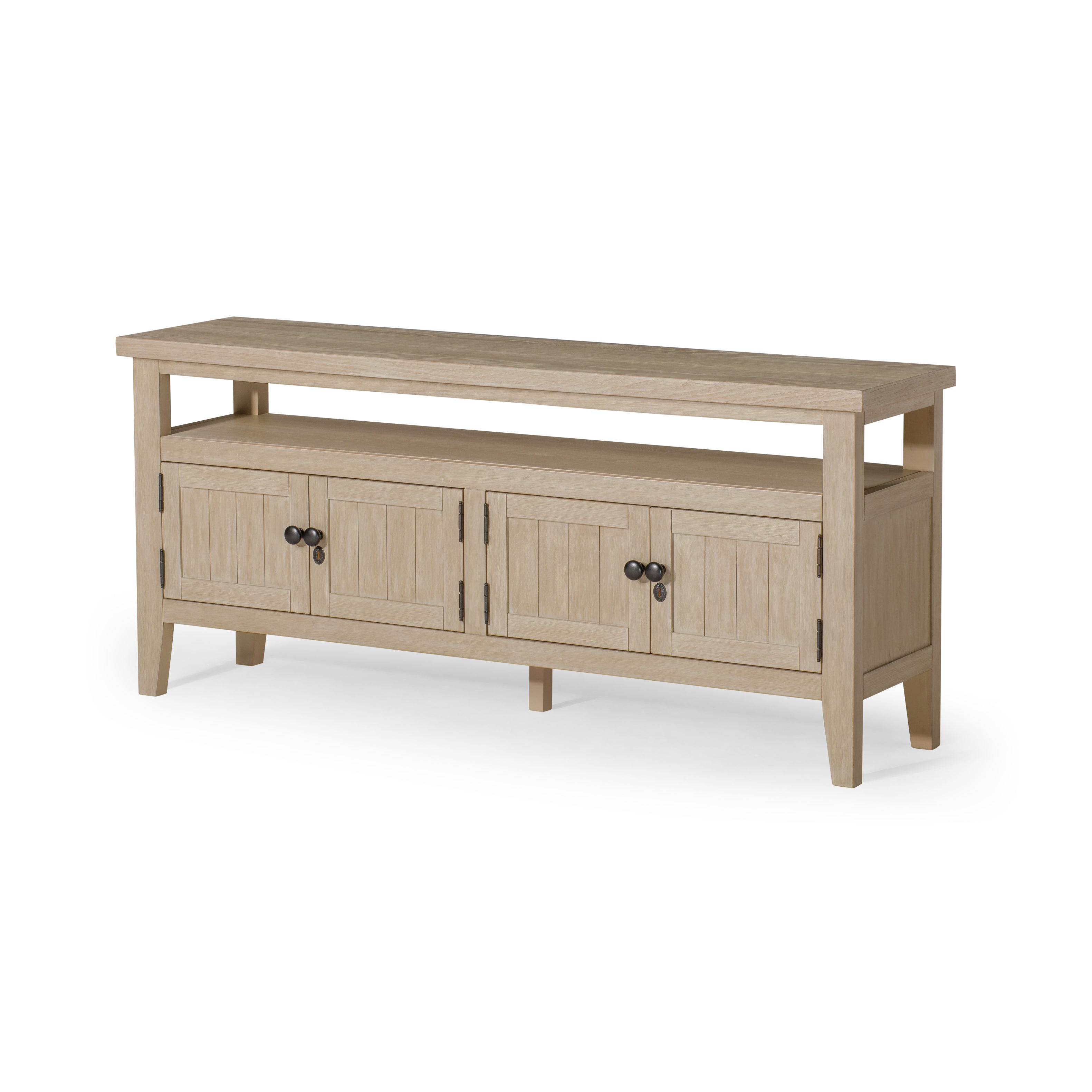 Turner Classical Wooden Media Unit in Antiqued White Finish in Media Units by Maven Lane