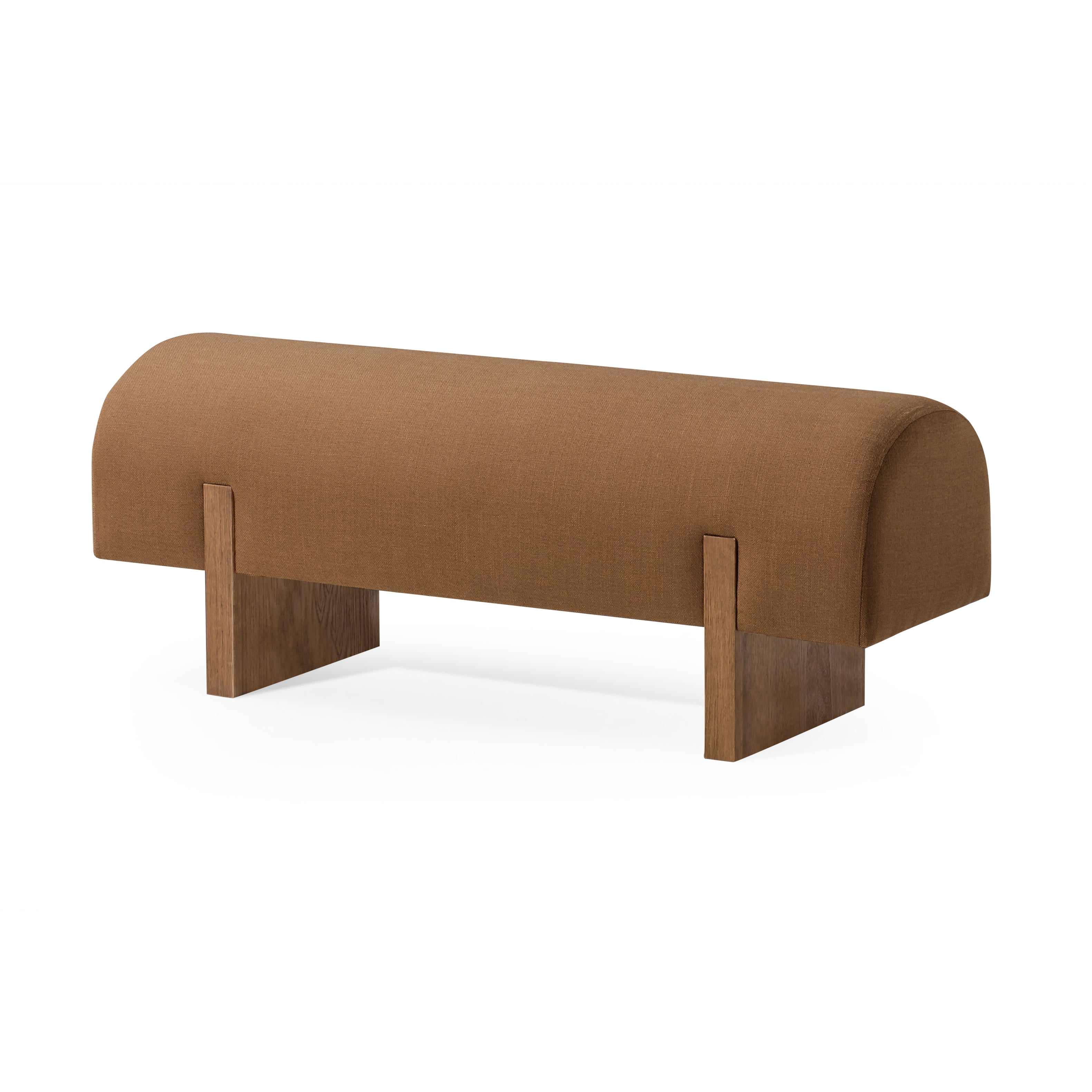 Juno Contemporary Upholstered Wooden Bench in Refined Brown Finish in Bench by Maven Lane