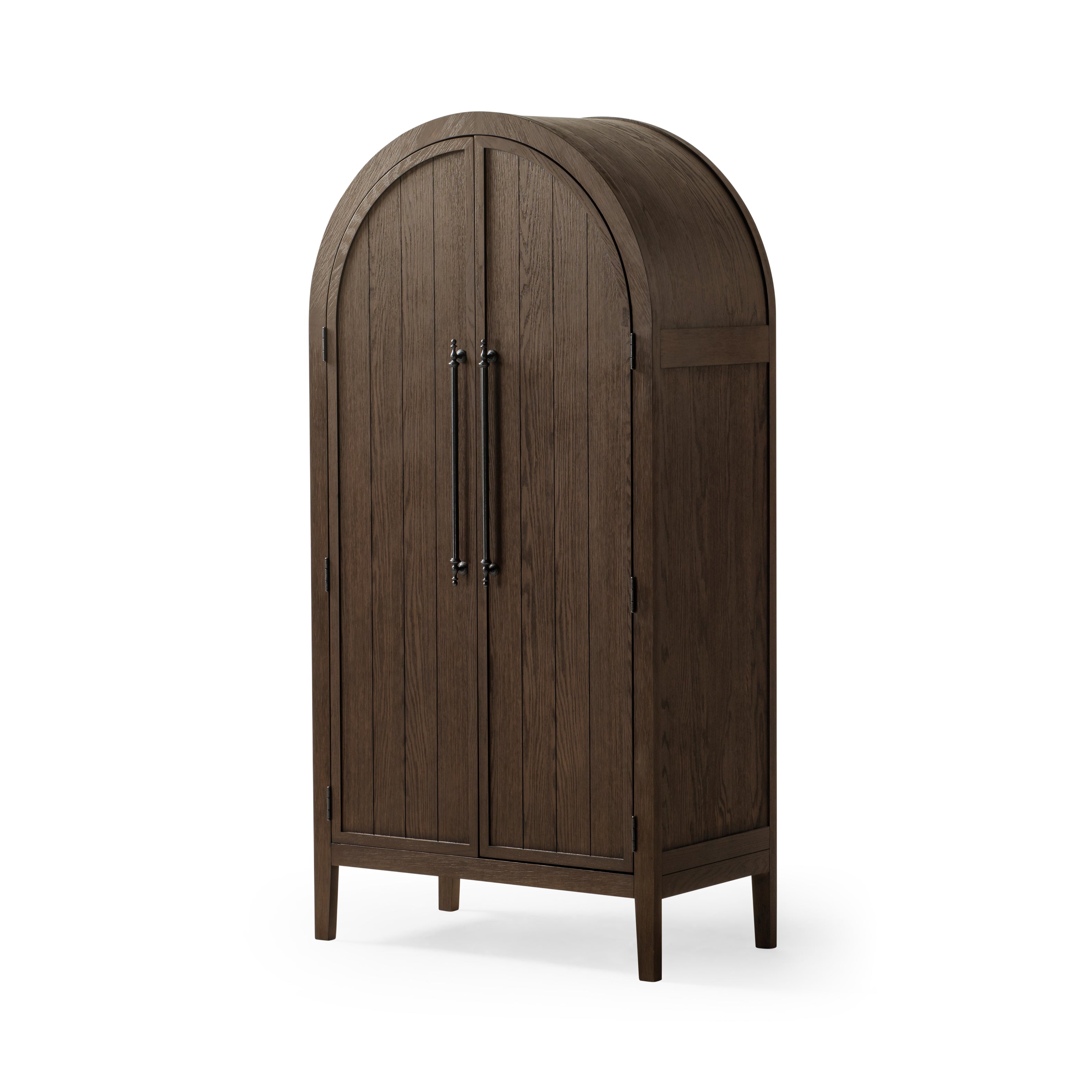 Selene Classical Wooden Cabinet in Antiqued Brown Finish in Cabinets by Maven Lane