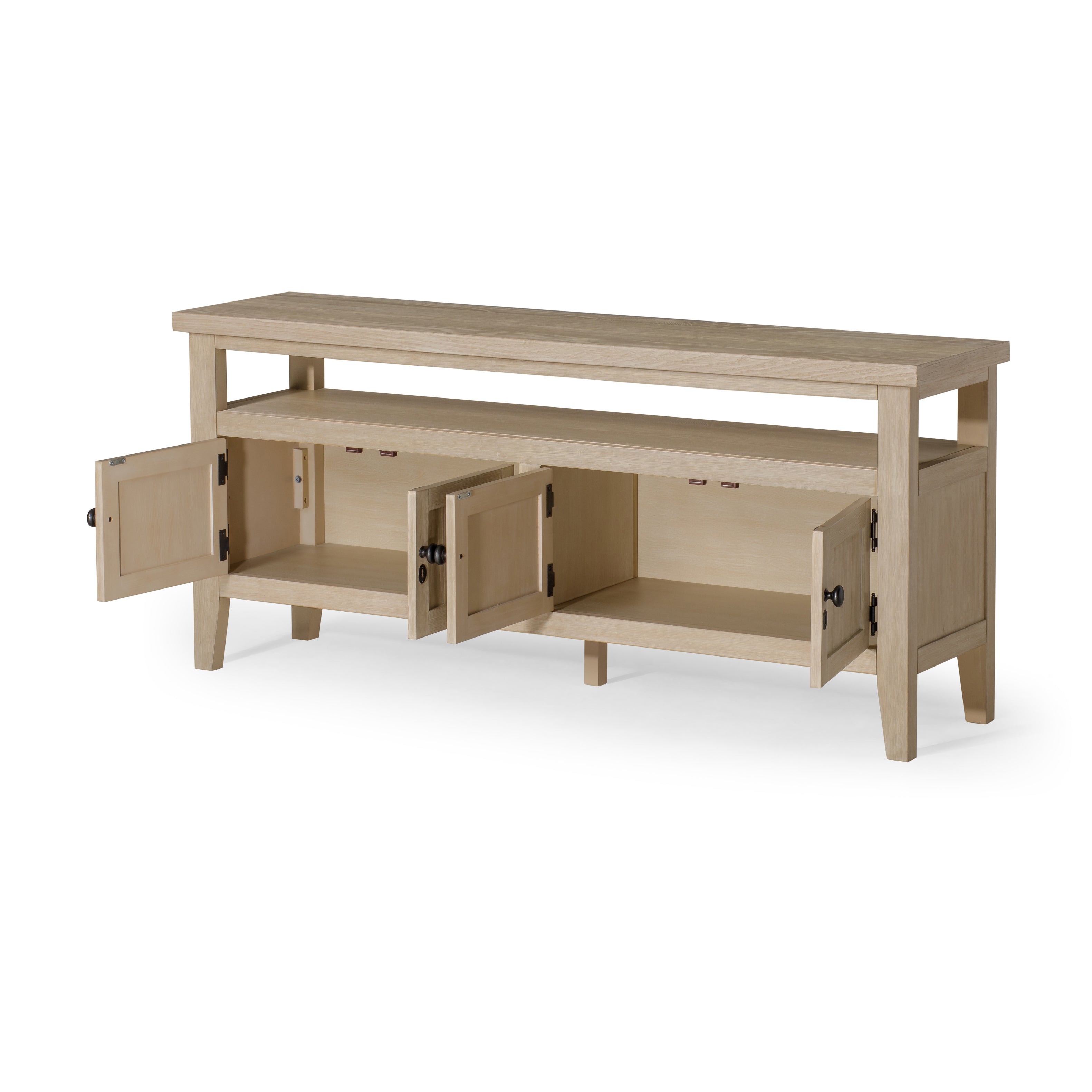 Turner Classical Wooden Media Unit in Antiqued White Finish in Media Units by Maven Lane