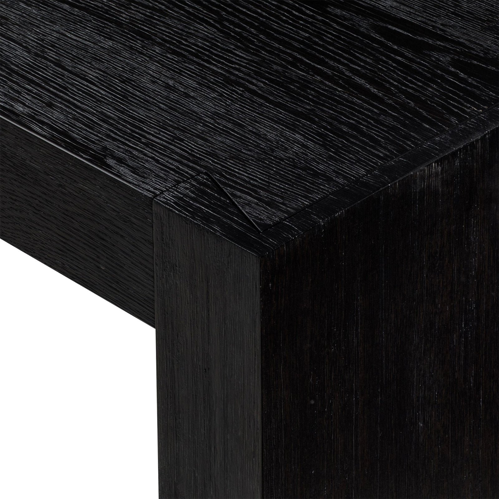 Zeno Organic Wooden Bench in Weathered Black Finish in Bench by Maven Lane